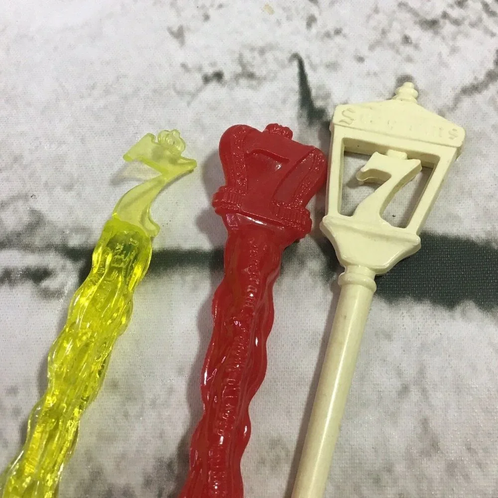 Vintage Seagrams 7 Swizzle Sticks Drink Stirrers Barware Advertisements Lot Of 3